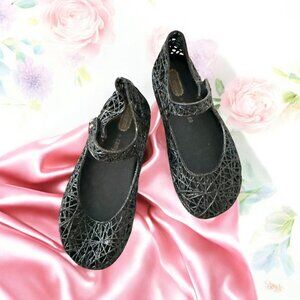 MINI MELISSA x Campana Girls Black Mary Janes Flats Size 10